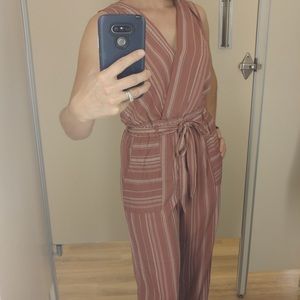 Flowy Salmon Pink Sleeveless Jumpsuit